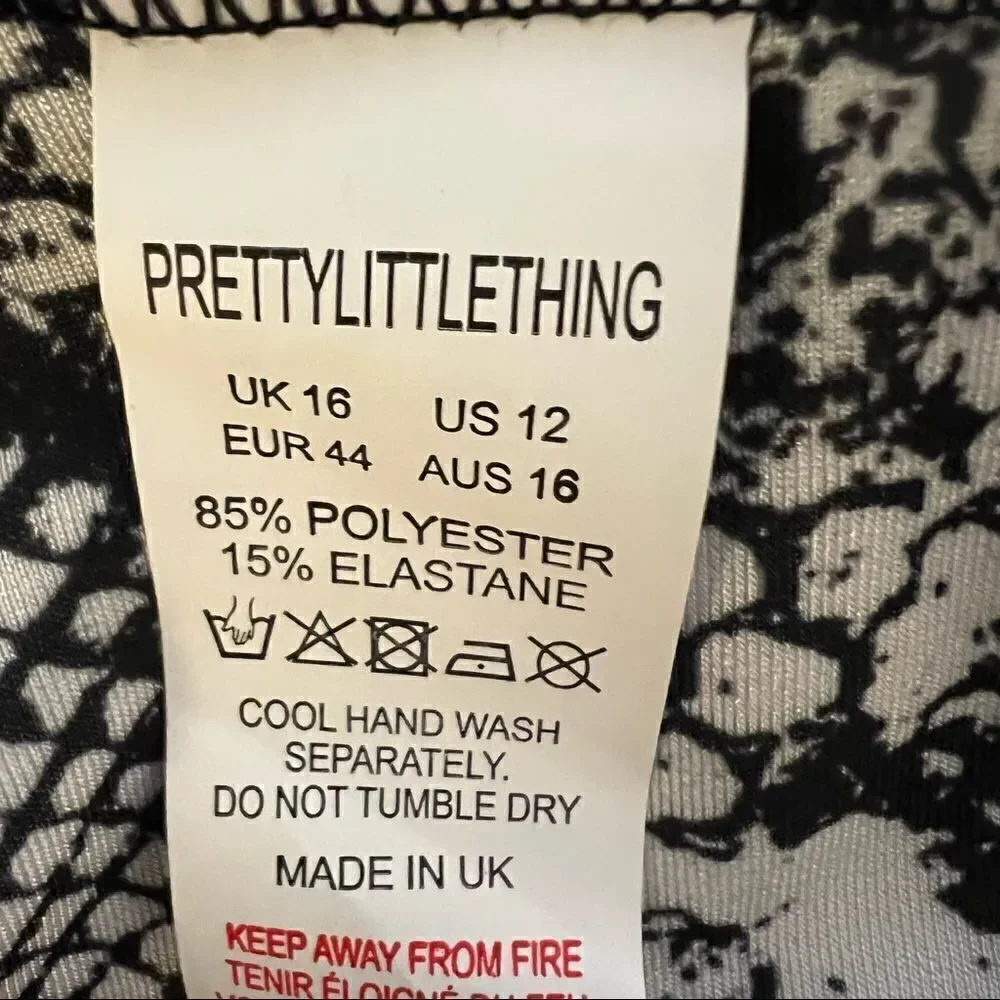 PrettyLittleThing Snake Mix & Match Scoop Neck Top, Size 12